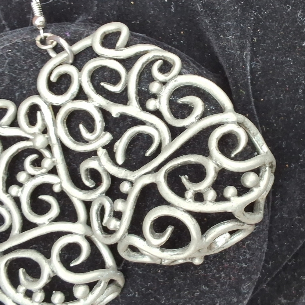 Vintage Scrollwork Statement Earrings - image 4